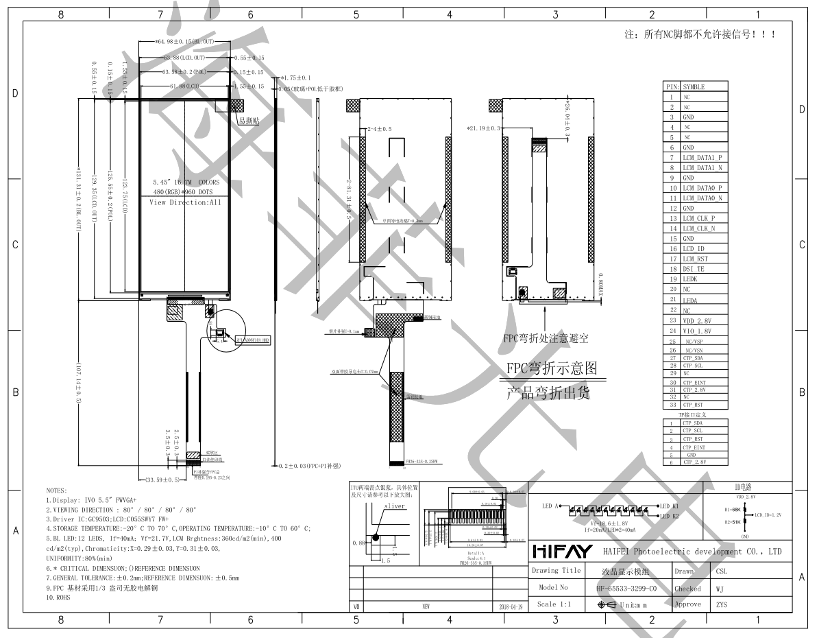 5.5寸寬溫液晶屏 5.5寸寬溫液晶屏